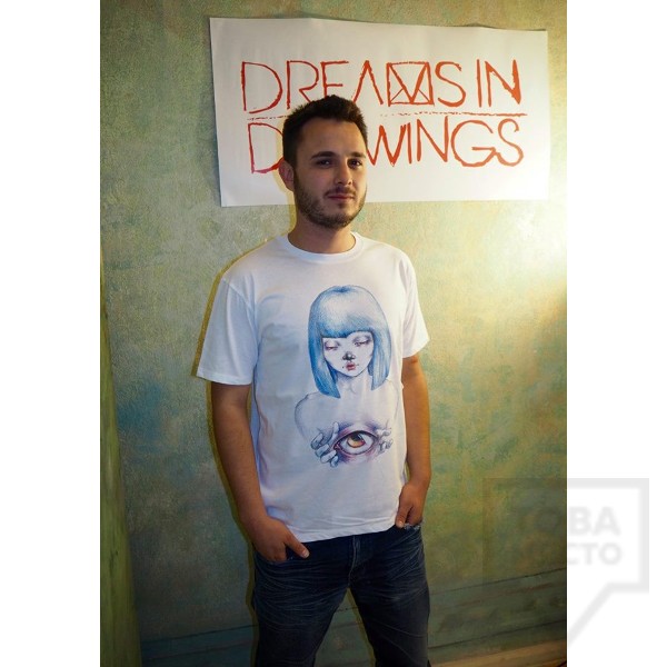 Ръчно рисувана тениска Dreams in Drawings - The Eye